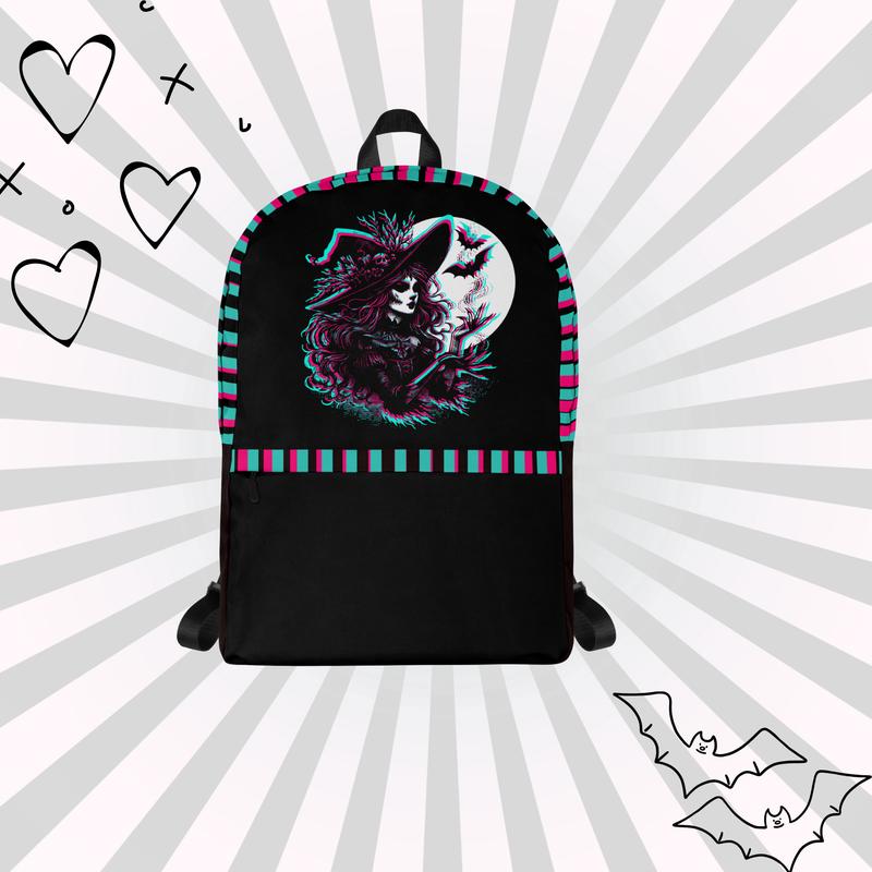 DreamSage Neon Gothic Witch Backpack - 100% Polyester, 4 Gallons ...