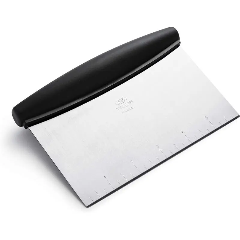 OXO Good Grips Stainless Steel Scraper & Chopper, Silver/Black - Great for Cutting Dough, Sectioning Crusts, Scraping Baking Sheets, and More Bakeware Blade