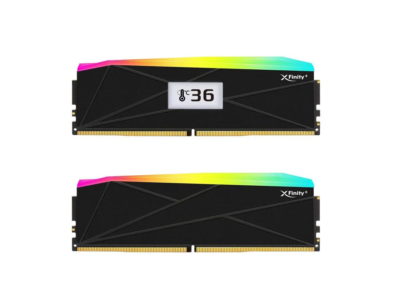 V-COLOR OLED XFinity+ DDR5 32GB (2x16GB) 8000MHz CL40 1.35V SK Hynix IC RGB Gaming Desktop Memory with Built-in OLED Display, Black, for AMD EXPO (OTMXFAL1680840KWK)