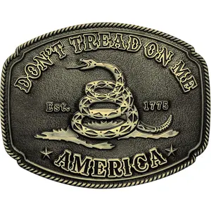Western Cowboy Belt Buckles for Men American Patriotic Rattlesnake Belt Buckle