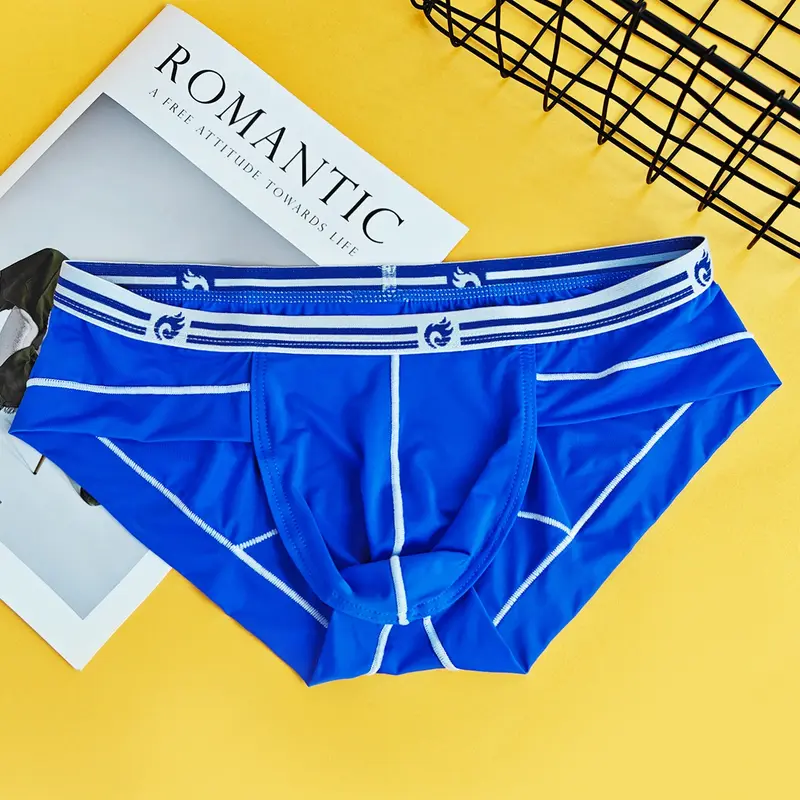 1pc Men's Solid Triangle Sports Briefs Breathable Comfortable Home Gym Workout Wear Sporty Underwear