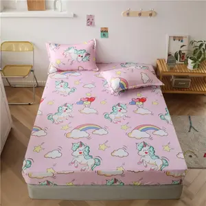 Unicorn Fitted Sheet,Queen Cute Dreamy Horse Bed Sheet Set,Bedroom Decor Cartoon Magical Bedding Set,Animal Fantasy Unicorn Rainbow Bed Covers