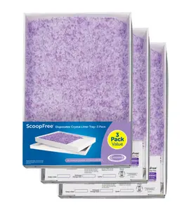 PetSafe ScoopFree Crystal Replacement Litter Tray – Lavender Scented Disposable Tray, 3-Pack | Compatible with ScoopFree Self-Cleaning Litter Boxes