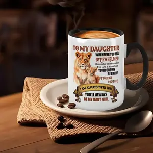 1pcs, Funny Ceramic Coffee Mug - Reusable 11oz/ 330ml Tea Mug/ Water Cup for Dau