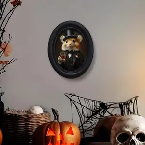 Vintage Art Style Mouse Holding Wine Glass Decorative Home Item, Perfect for Halloween Christmas Thanksgiving Wall Decoration, Wall Hanging Ornament