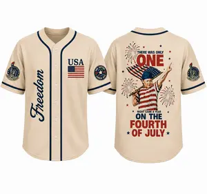 4th of July Patriotic Baseball Jersey for Men, USA Freedom Shirt, American Flag Independence Day Jersey