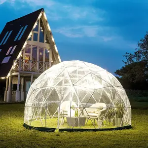 Garden Dome Tent 12FT Clear Tent Outdoor for Garden, Weather Proof Pod Camping Patio Tent for Backyard Canopy Gazebos Screen House Room Lean to Greenhouse