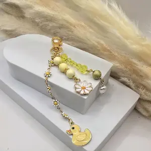 Duck Bag Charm Enamel Duck Pendant with Pearl Accent for Bags Handbags and Accessories