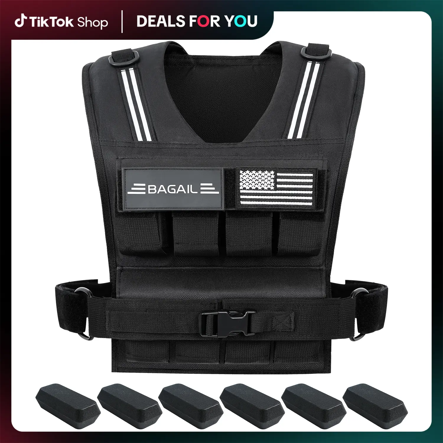 【SummerVibes】BAGAIL Adjustable Weighted Vest for Men & Women - 20lbs/30lbs/40lbs Removable Iron Weights, Heavy Duty Fitness Vest for Strength Training, Walking Running, Home Workouts