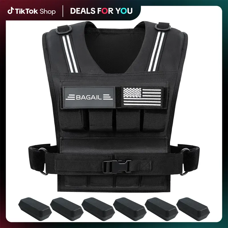 【JumpstartSale】BAGAIL Adjustable Weighted Vest for Men & Women - 20lbs/30lbs/40lbs Removable Iron Weights, Heavy Duty Fitness Vest for Strength Training, Walking Running, Home Workouts
