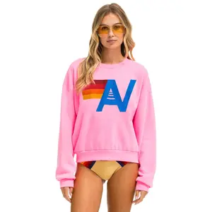 LOGO RELAXED CREW SWEATSHIRT - NEON PINK