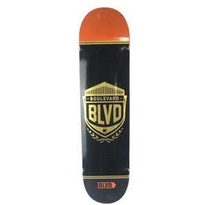 Boulevard Classic Logo Black/Gold 8'' Skateboard Deck