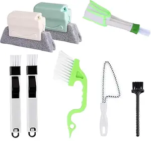 Groove Gap Cleaning Tools 8 Pcs - Door, Window Track, Sliding Door/Tile Lines, Shutter, Car Vents, Air Conditioner & Keyboard Cleaners with Various Brushes