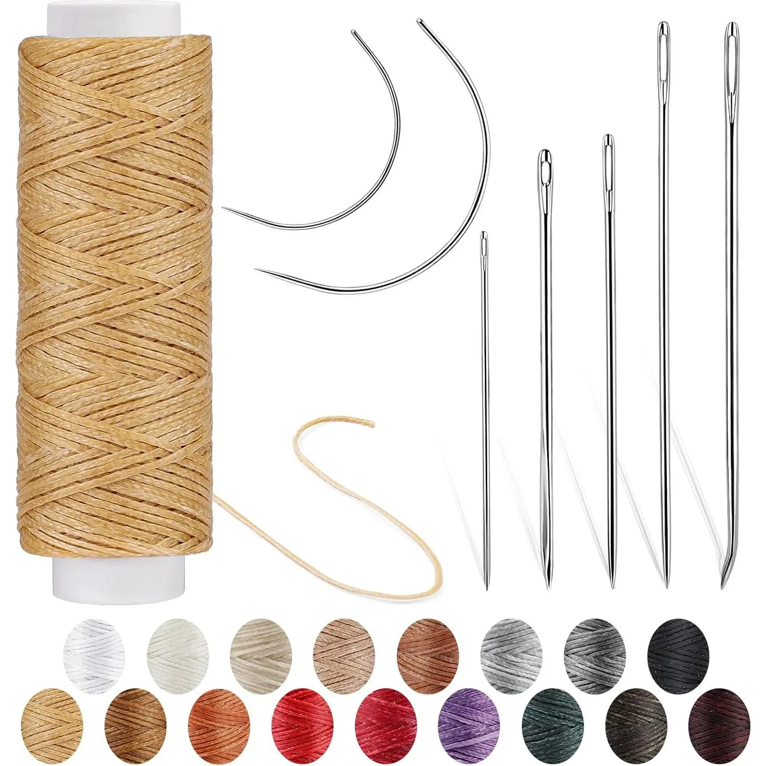 Waxed Thread 32 Yards, Leather Sewing Waxed Thread with Hand Sewing  for Home Upholstery Carpet Leather Canvas Repair and Sewing ( Color)
