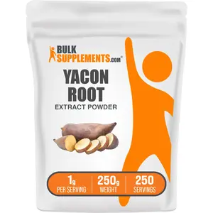 BulkSupplements - Yacon Root Extract Powder - Digestive Support - Keto-Friendly Sweetener - 250g - 1g per Serving