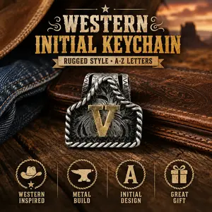 Custom Western Keychain with Copper Initial, Handmade Leather Cow Tag Belt Key Holder, Texas-Inspired Coastal Cowgirl Fashion Accessory for Bags Keys, Rustic Boho Aesthetic Gift for Her Him
