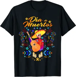 Day of the Dead Dia de Muertos Mexican Skull Mexico Men T-Shirt - 85B09GPRBKGG