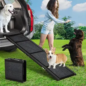 Gaomon Foldable Non-Slip Dog Ramp, Quad-Fold Heavy-Duty Pet Access Solution for Large Dogs, Portable for Cars, Trucks, SUVs & Outdoor Use