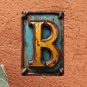 Vintage Letter B Design Wall Sign, 3D Letter Wall Decor, Wall Decor for Home Living Room Bedroom Office, Home Decor