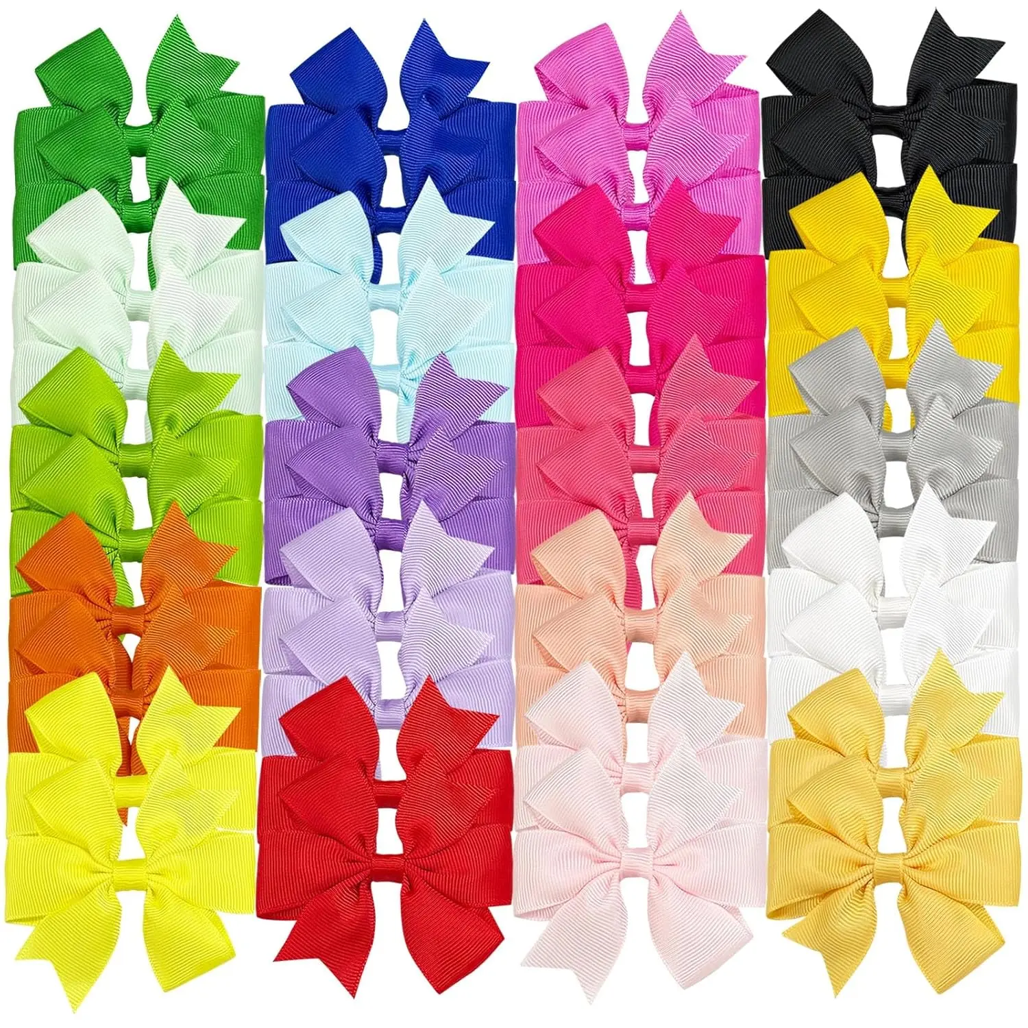 40PCS 3 Inch Hair Bows for Girls Grosgrain Ribbon Toddler Accessories