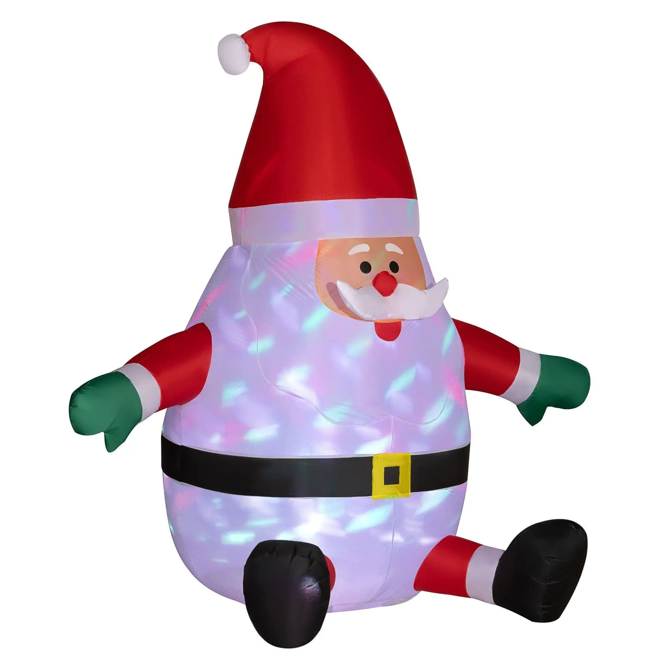 6ft Inflatable Santa Claus with Light, Blow Up Christmas Yard Decoration, Outdoor Holiday Inflatable for Garden, Party, Rotating Magic Ball, with Stakes & Blower default