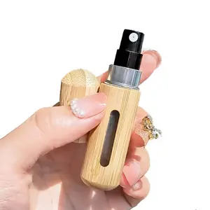 Bamboo Shell Perfume Spray Bottle, 1 Set Portable Refillable Perfume Bottle, Perfume Dispenser for Travel & Outdoor, Makeup