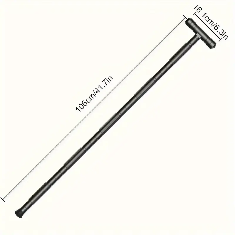 Multifunctional Aluminum Hiking Stick | Foldable Telescopic Camping Pole | Emergency Survival Tool with T Handle Grip | Portable Outdoor and Car Accessories | Great for Hiking and Wilderness Survival Gear
