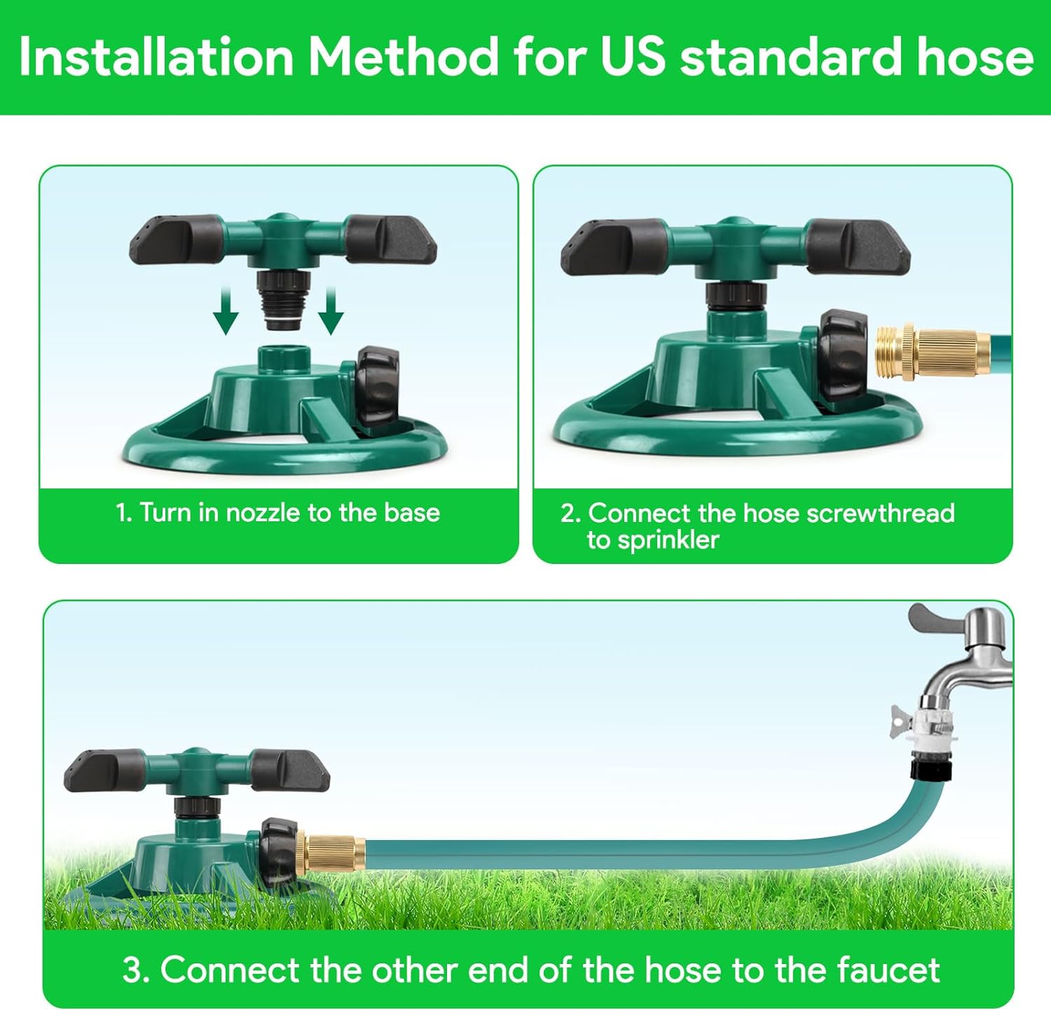 Sprinklers for Yard, Rotating Lawn and Garden Sprinkler for Large Area Coverage, Yard Sprinklers for Kids and Pets Playing Sprinklers for Yard, Rotating Lawn and Garden Sprinkler for Large Area Coverage, Yard Sprinklers for Kids and Pets Playing