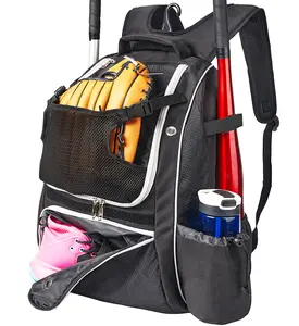 Baseball Backpack, Baseball Bat Bag with Vented Shoes Compartment, T-Ball & Softball Equipment, Large Capacity Holds 2 Bats, Helmet, Gloves, Cleats