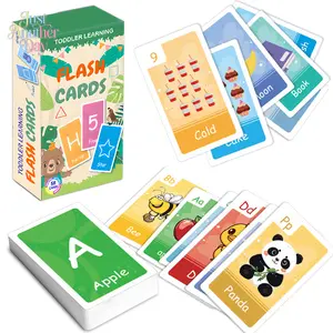 Toddler Flash Cards, 58 Educational Cards for Early Learning, Covering Alphabet Letters, Numbers 1-10, Colors, Shapes, Animals & Sight Words, Preschool Montessori Learning Toys for 1-3 Year Olds