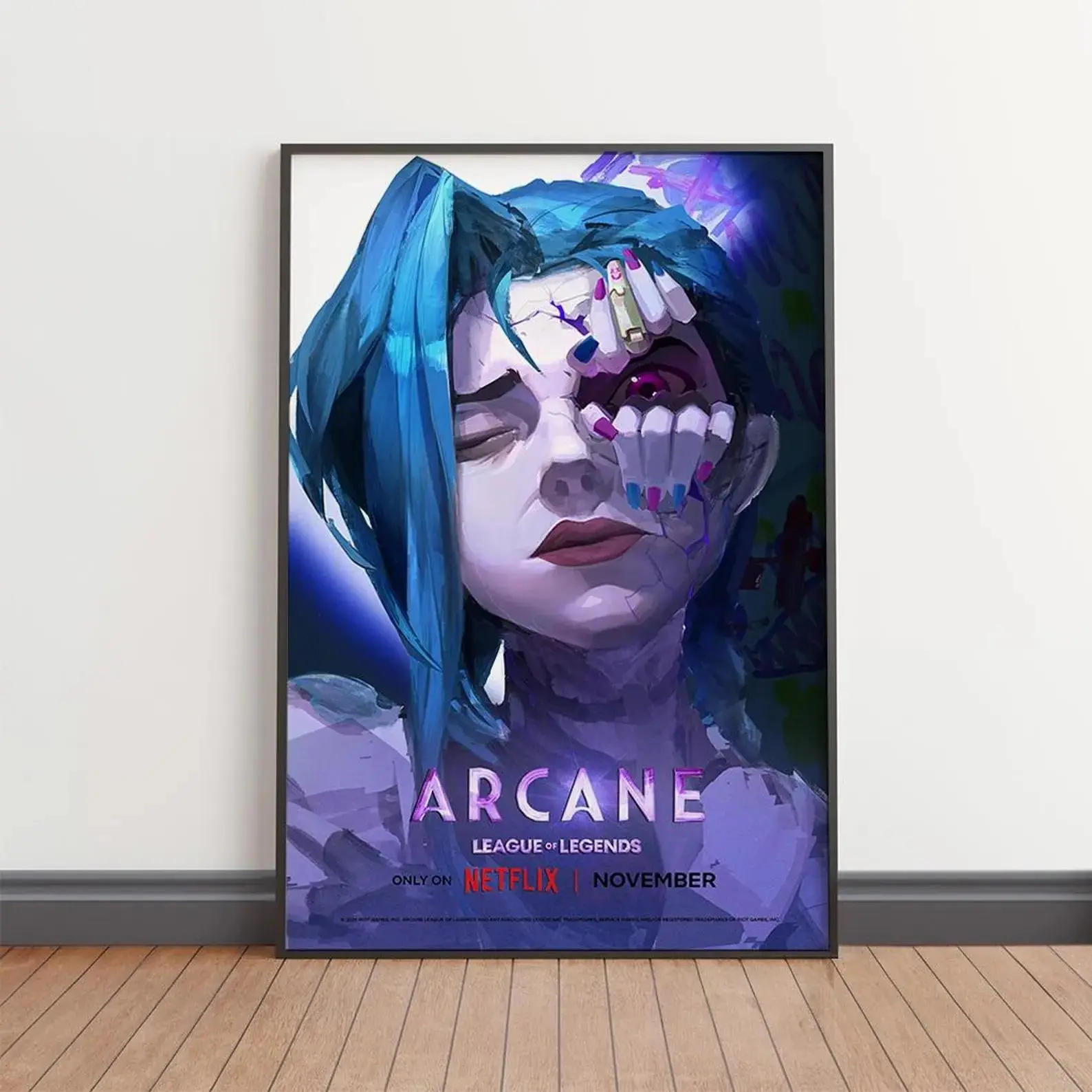 Arcane Poster, Jinx Wall Art, Arcane League Of Legends Poster Art Collectibles Posters, Limited Edition Collection Wall Art for Living Room