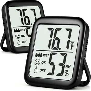 2 Pack Room Thermometer for Home, Hygrometer Indoor Humidity Meter Gauge, Digital Temperature and Humidity Monitor Sensor for House, Terrarium, Incubator, Greenhouse - Battery Included