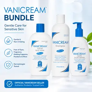 Vanicream Sensitive Skin Essentials Bundle – Shampoo 12 fl oz + Gentle Facial Cleanser 8 fl oz + Gentle Body Wash 12 oz
