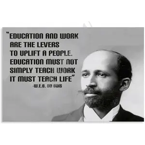 FIDSUY W.E.B DuBois Poster Great Leader Fearless Pioneers DuBois Poster Quote Poster (1) Canvas Wall Art Poster for Bedroom Living Room Decor 24x16inch(60x40cm)