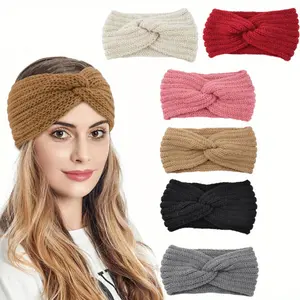 6 Pieces Knitted Headband, Women's Winter Crochet Elastic Headband, Head Wrap for Outdoor Sports, Warm Winter Gifts