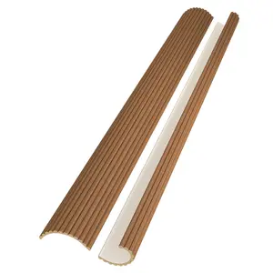 Warm Maple Tambour Wood Panels – Flexible 1" Fluted Beads for Interior Walls