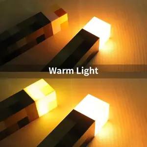 Light-Up Wall Torch Lamp Rechargeable, Night Light with USB Charging, Handheld Wall Mountable Table Lamp for Bedroom Game Room Living Room Holiday Decor