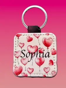 Customized Square Leather Keychain