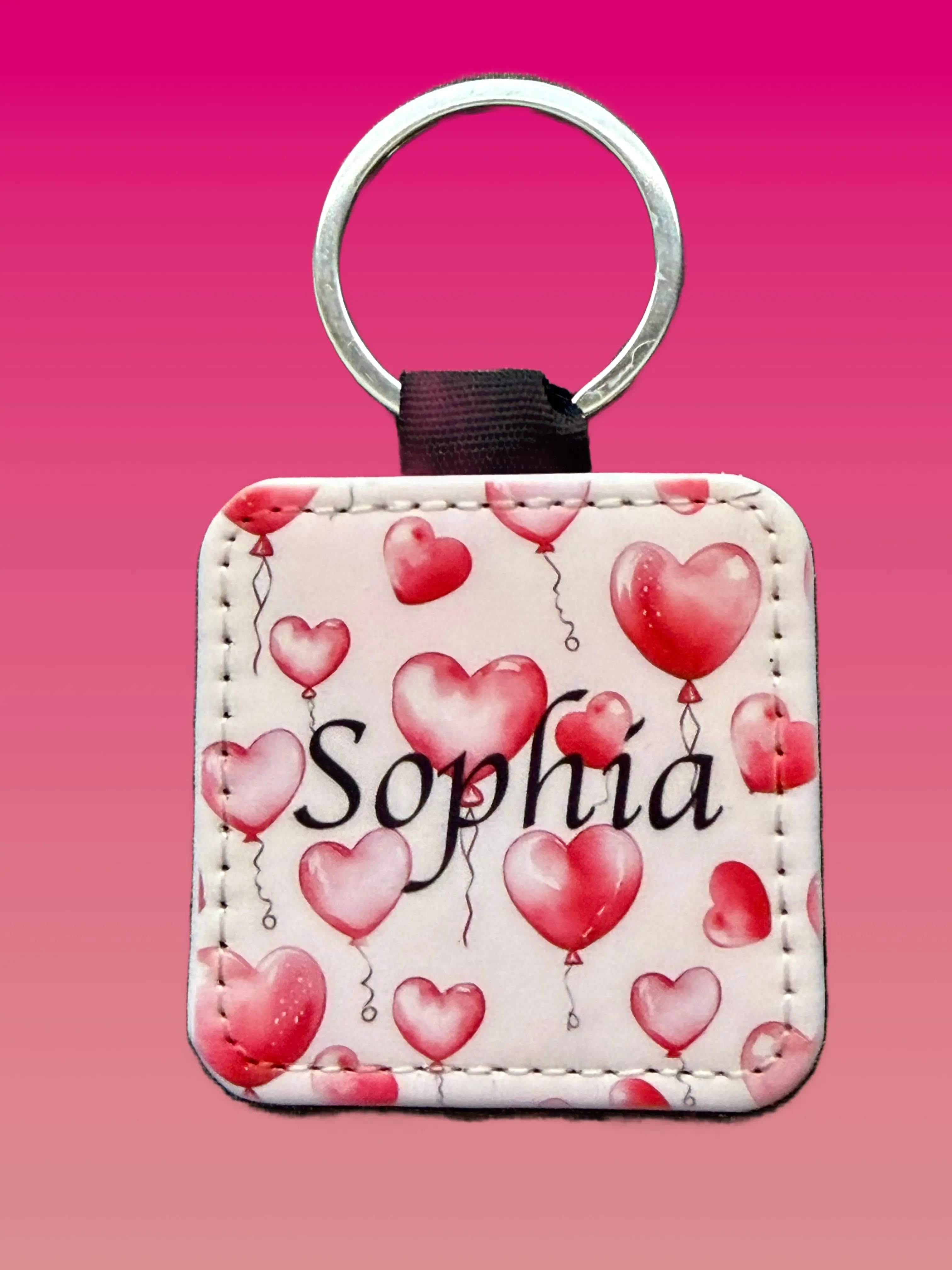 Customized Square Leather Keychain