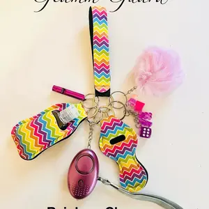 Kids Collection Rainbow Chevron Keychain Set - Perfect Gift for Kids
