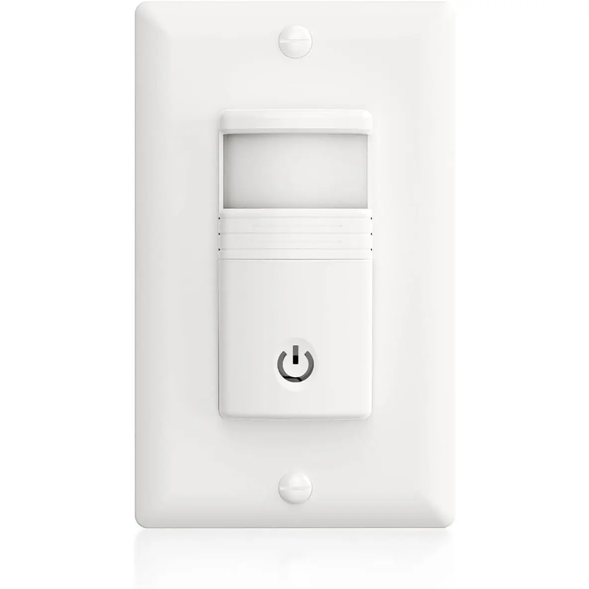 ECOELER Motion Sensor Light Switch, No Neutral Wire, PIR Infrared Motion Activated Wall Switch with Sensitivity Adjustable, OCC & VAC Selectable, Single Pole, UL Listed & FCC Listed, White