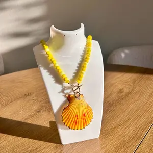 Yellow pearl necklace