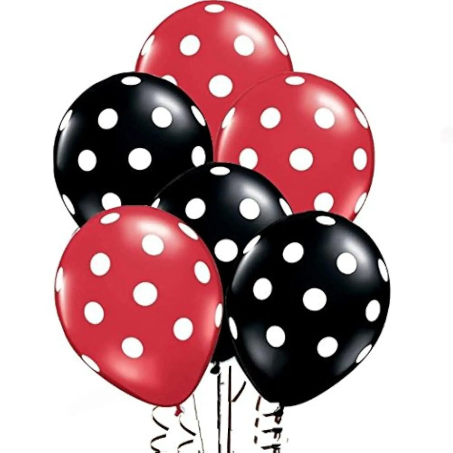 12" Black And Red Polka Dot Balloons 50 Pcs | 12Inch Black Red Dot Latex Baalloon For Brithday Balloon Wedding Balloon Decoration