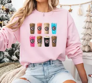 7brew Coffee Sweatshirt, Coffee Lover Sweatshirt, Coffee Shirt, Women's Top For Daily Wear, Graphic Round Neck Tee, Full Sizes