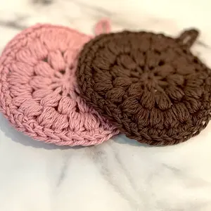 Set of 4 Crochet face scrubbies makeup remover pads
