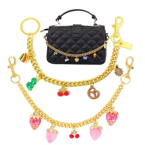 Charm Woman Versatile Bag Bracelet Pendant Strawberry Cherry Messenger Bag Extension Chain Girl Decorate Accessories Party