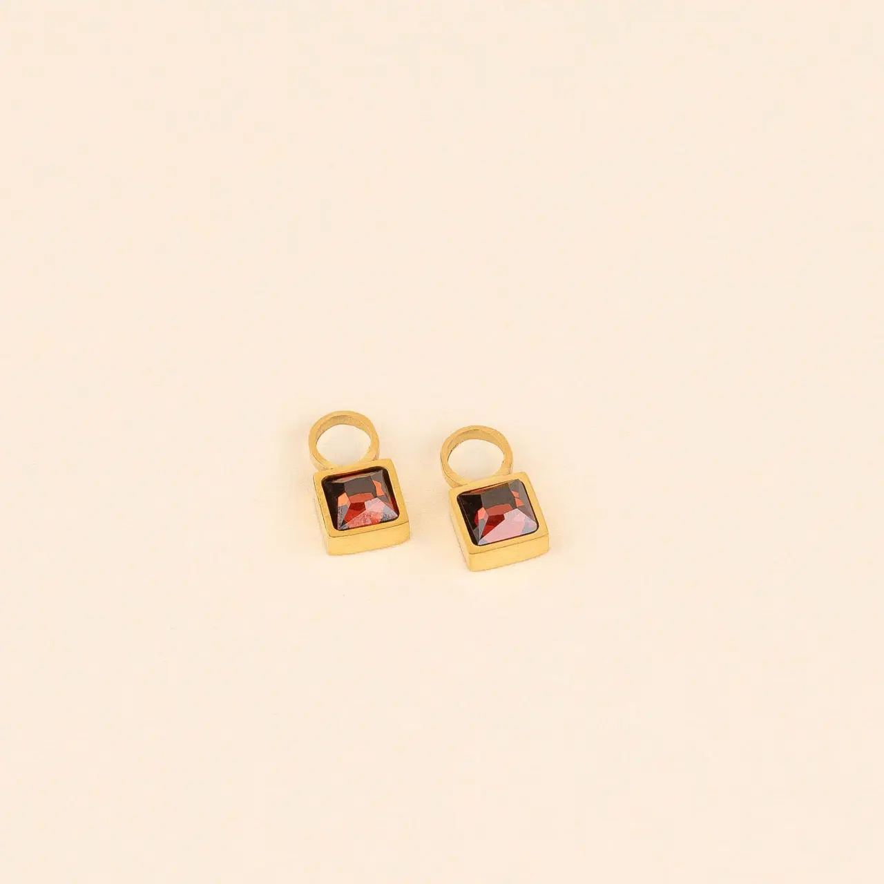 July Birthstone Huggie Hoop Charms July Birthstone Huggie Hoop Charms