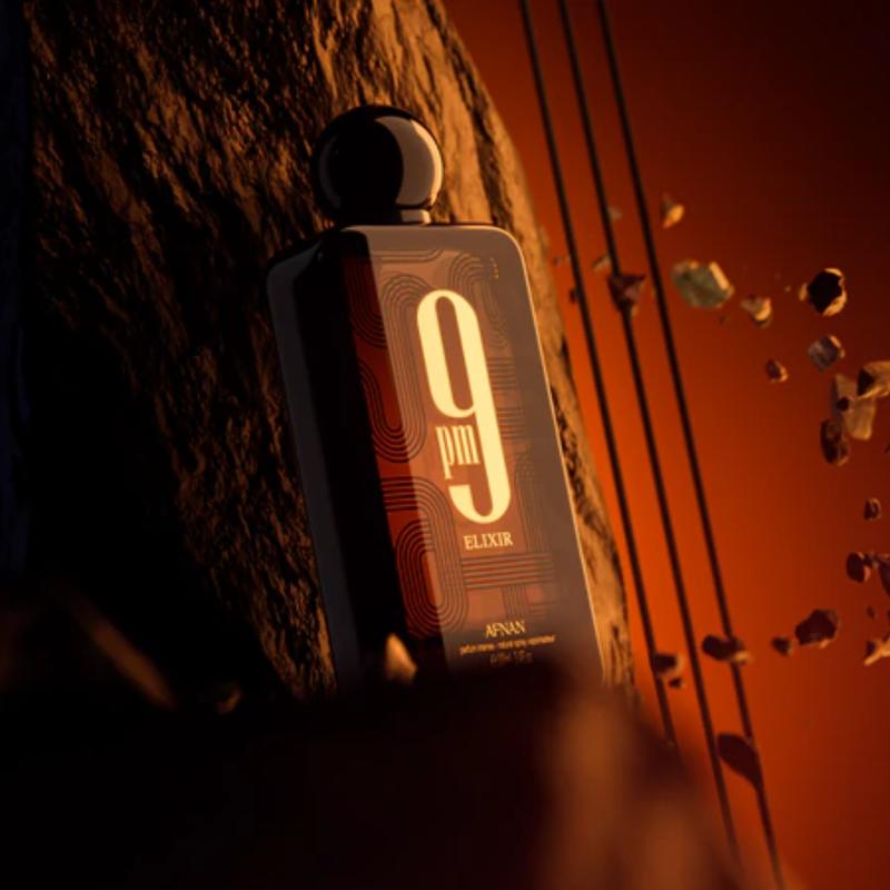 Afnan 9 PM Elixir Extrait de Parfum 100ml Spicy Amber Leather Fragrance Nutmeg Vanilla Notes Wood Floral for Men Women Bold Captivating Unisex Perfume
