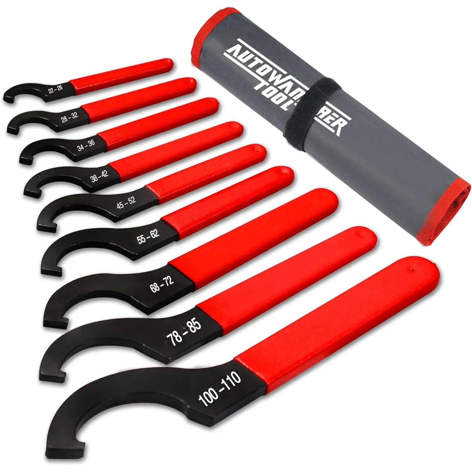 9 count Coilover Spanner Wrench Set, Adjustable Shock Wrench Universal Carbon Steel Spanners for  Coil Over Shock Adjustments
