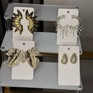 4 Pairs High End Fashion Earrings Set with Leaf and Sunburst Designs for Stylish Outfits